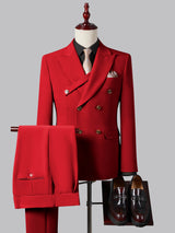 Men's Suits 2 Pieces Tailored Fit Two Buttons Single Breasted Notch Lapel Strap Groom Outfit