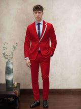Men's Suits 2 Pieces Tailored Fit Two Buttons Wedding Groom Outfit