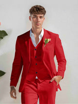 Men's Suits 3 Pieces Classic Fit One Button Groom Outfit Formal Events Sophisticated Detailing