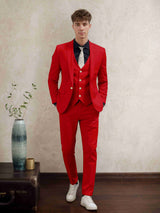 Men's Suits 3 Pieces Modern Style One Button Wedding Groom Formal Wear