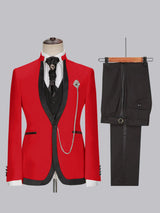 Men's Suits 3 Pieces Slim Fit One Button Elegant Formal Wear