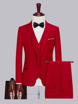Men's Suits 3 Pieces Slim Fit One Button Groom Outfit Timeless Elegance