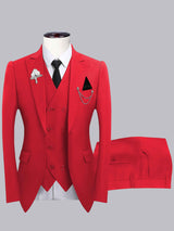 Men's Suits 3 Pieces Slim Fit One Button Wedding Outfit Elegant Formal Wear