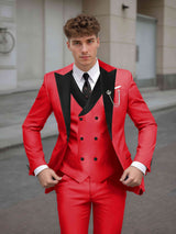 Men's Suits 3 Pieces Tailored Fit One Button Gala Night Attire Elegant Formal Wear