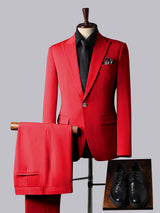 Men's Suits 3 Pieces Tailored Fit One Button Wedding Outfit Elegant Formal Wear