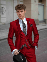 Men's Suits 3 Pieces Tailored Fit One Button Wedding Outfit Luxury Style for Evening Gala
