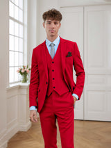 Men's Suits 3 Pieces Tailored Fit One Button Wedding Suits All Season Wear