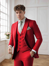 Men's Suits 3 Pieces Tailored Fit Single Breasted Elegant Formal Outfit for Party and Wedding