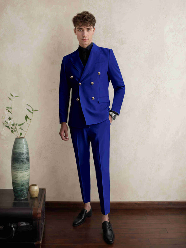 Royal Blue Men's Suits 2 Pieces Modern Style One Button Formal Wear for Party and Wedding