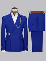 Men's Suits 2 Pieces Slim Fit Belted Notch Lapel Wedding Guest Suits