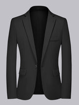 Men's Blazer Tailored Fit Notch Lapel One Button Business Wedding Jacket