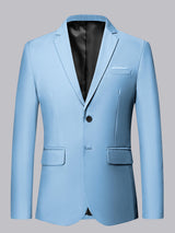 Men's Blazer Classic Fit Two-Button Notch Lapel Jacket for Formal Occasions
