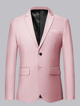 Men's Blazer Classic Fit Two-Button Notch Lapel Jacket for Formal Occasions