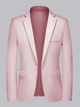 Men's Blazer Tailored Fit Notch Lapel One Button Business Wedding Jacket