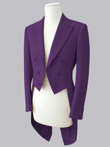 Men's Jacket Slim Fit Double Breasted Peak Lapel Classic Tuxedo Tailcoat Formal Event