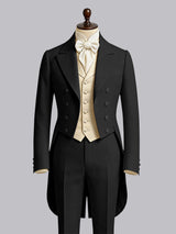 Men's Suit 3 Pieces Slim Fit Double Breasted Tailcoat Tuxedo Suit Set for Formal Occasion