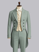 Men's Suit 3 Pieces Slim Fit Double Breasted Tailcoat Tuxedo Suit Set for Formal Occasion