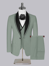 Men's Suit 3 Pieces Tailored Fit Shawl Lapel One Button Suit Set for Formal Occasion