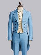 Men's Suit 3 Pieces Slim Fit Double Breasted Tailcoat Tuxedo Suit Set for Formal Occasion