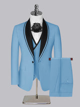 Men's Suit 3 Pieces Tailored Fit Shawl Lapel One Button Suit Set for Formal Occasion