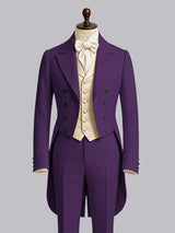 Men's Suit 3 Pieces Slim Fit Double Breasted Tailcoat Tuxedo Suit Set for Formal Occasion