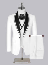 Men's Suit 3 Pieces Tailored Fit Shawl Lapel One Button Suit Set for Formal Occasion