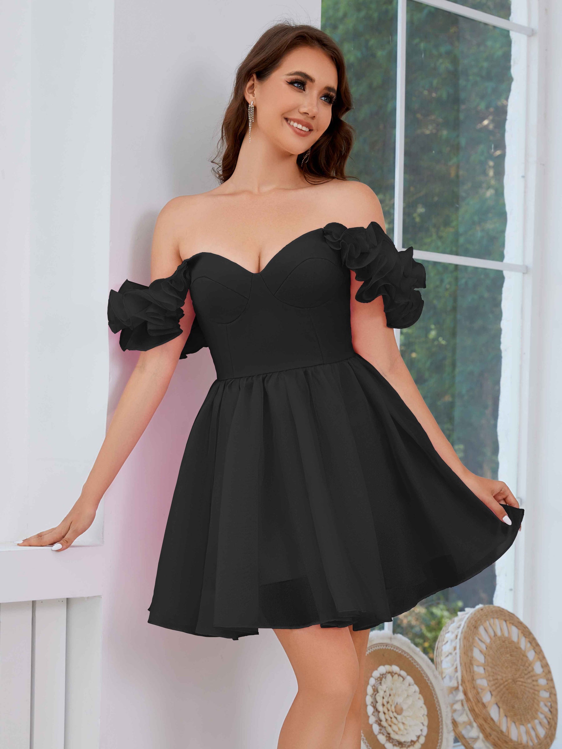Modern A-Line Off The Shoulder Short Homecoming Dresses mollyevers.com Modern A-Line Off The Shoulder Short Homecoming Dresses mollyevers.com
