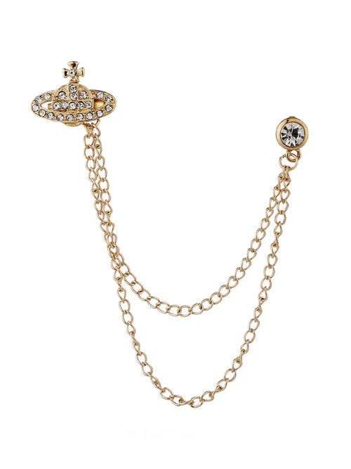 Modern Gold Men’s Lapel Pin Luxury Suit Brooch for Wedding & Formal Wear