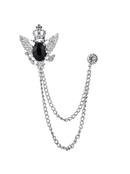 Modern Silver Men’s Brooch Lapel Pin Elegant Suit Accessory for Wedding & Formal Wear
