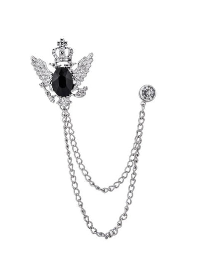 Modern Silver Men’s Brooch Lapel Pin Elegant Suit Accessory for Wedding & Formal Wear