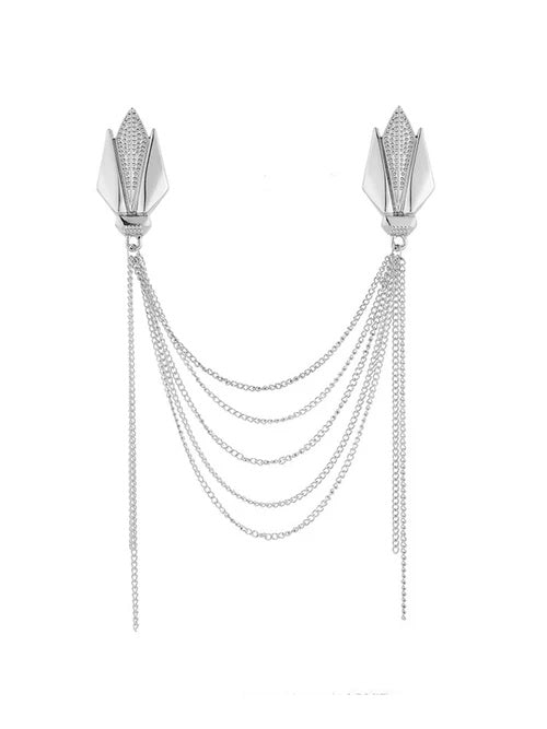 Modern Silver Men’s Brooch Lapel Pin Elegant Suit Accessory for Wedding & Formal Wear