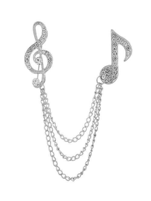 Modern Silver Men’s Brooch Lapel Pin Elegant Suit Accessory for Wedding & Formal Wear