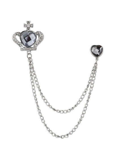 Modern Silver Men’s Brooch Lapel Pin Elegant Suit Accessory for Wedding & Formal Wear