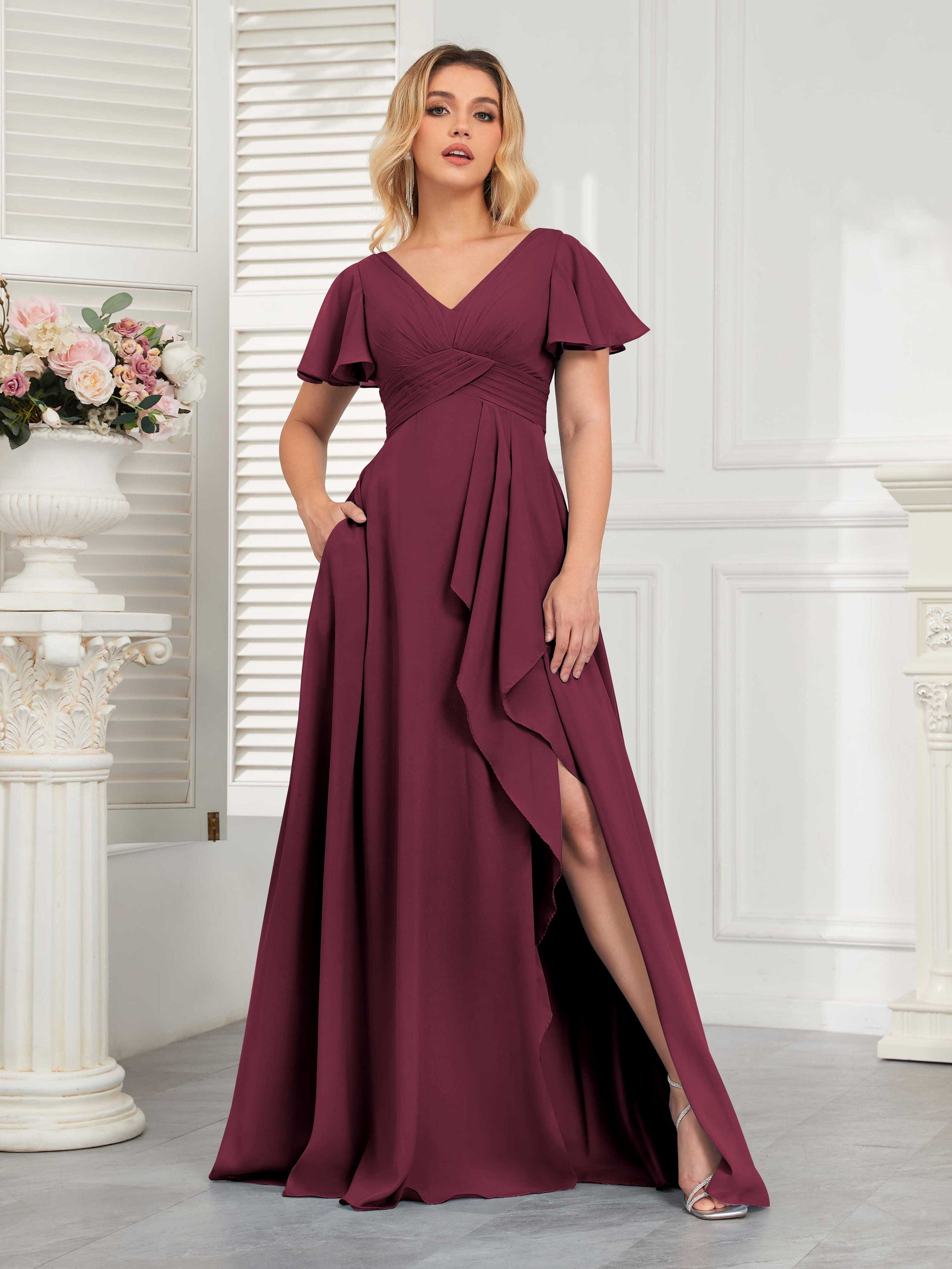 amazon burgundy prom dress A-Line Velvet Burgundy Long Prom Dress, Burgundy Velvet Long Formal Dr shdress