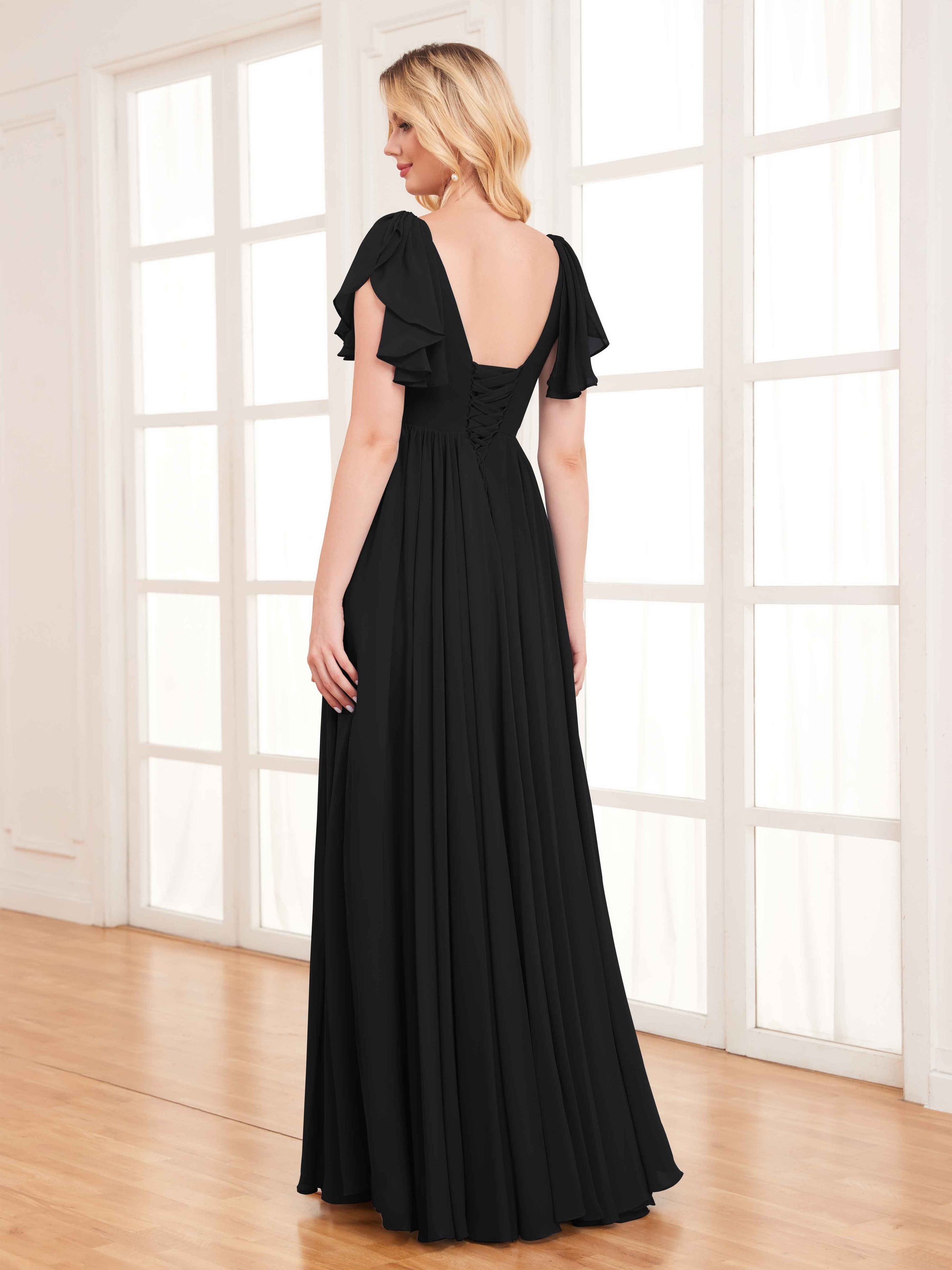 V Neck Short Black Chiffon Bridesmaid Dresses Black Bridesmaid Dress,Short Bridesmaid Dress,Chiffon Bridesmaid Dress, V Neck Short Black Chiffon Bridesmaid Dresses Black Bridesmaid Dress,Short Bridesmaid Dress,Chiffon Bridesmaid Dress,