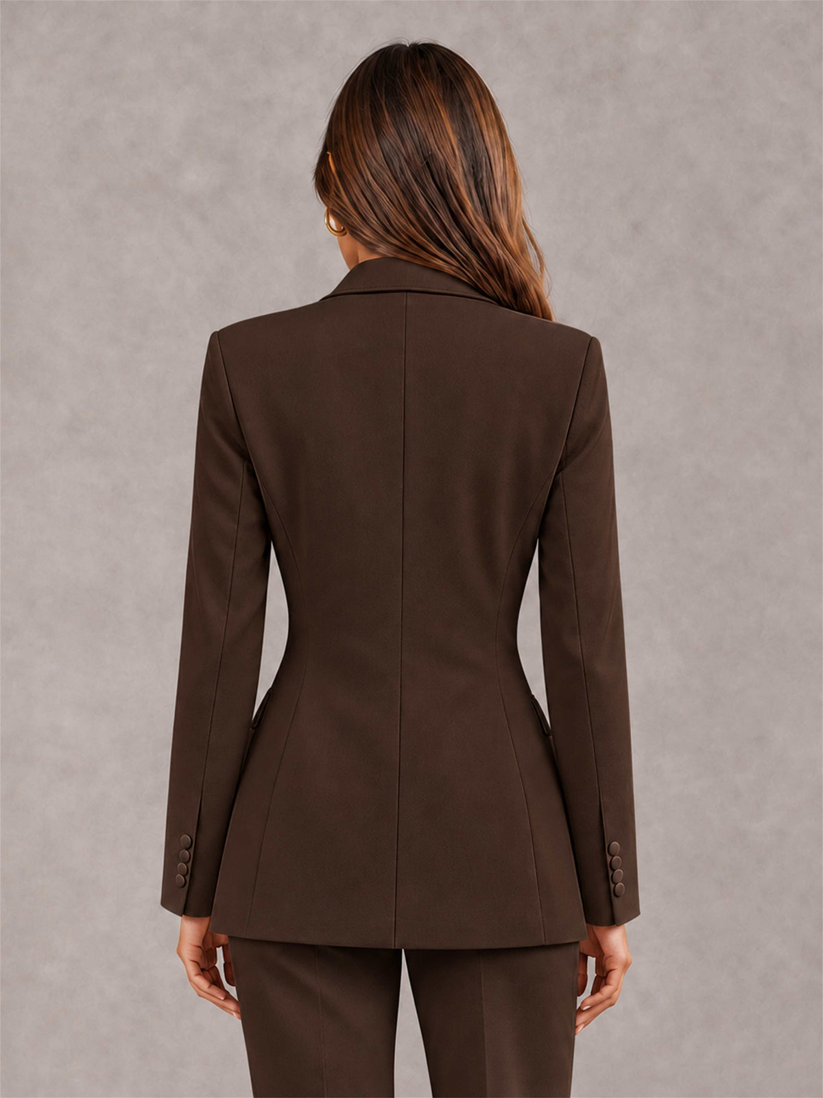 Chocolate Notch Lapel Double Breasted Women's Blazer
