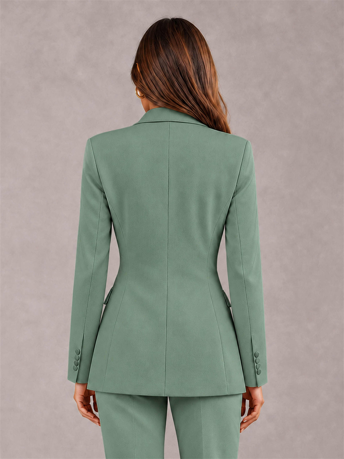 Eucalyptus Notch Lapel Double Breasted Women's Blazer