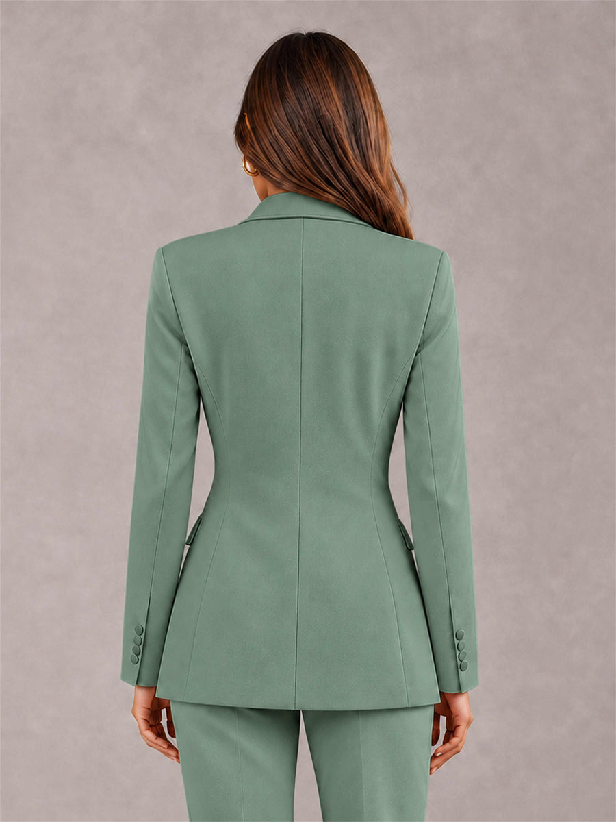 Eucalyptus Notch Lapel Double Breasted Women's Blazer
