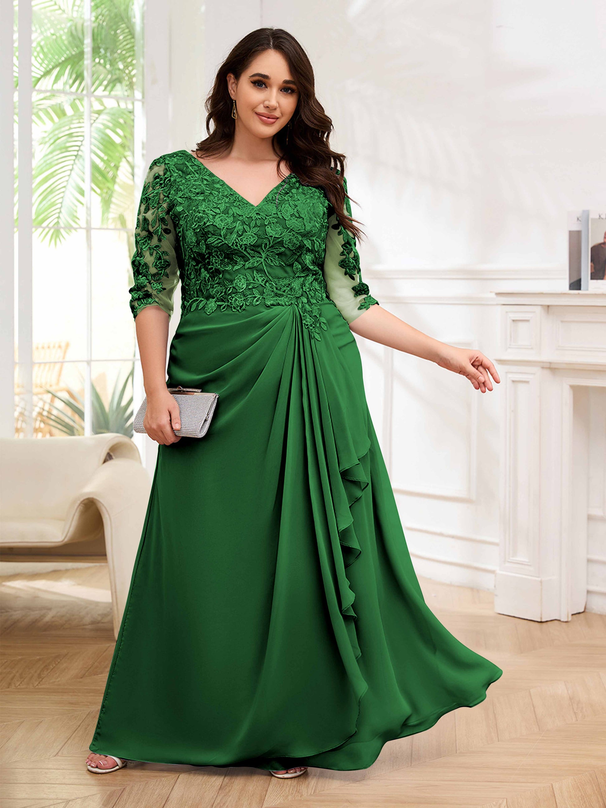 Ornate V-Neck Ruched Lace Up Floor Length Plus Size Mother Of The Brid mollyevers.com Ornate V-Neck Ruched Lace Up Floor Length Plus Size Mother Of The Brid mollyevers.com