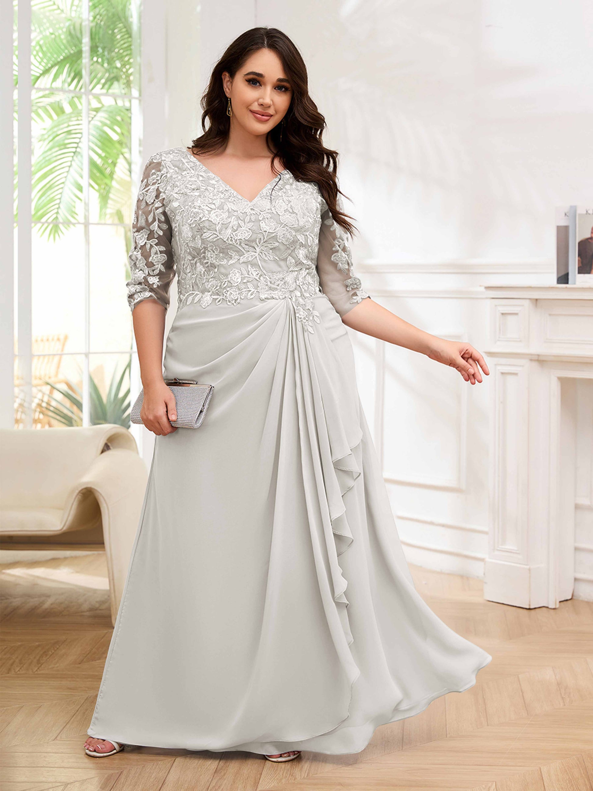 Ornate V-Neck Ruched Lace Up Floor Length Plus Size Mother Of The Brid mollyevers.com Ornate V-Neck Ruched Lace Up Floor Length Plus Size Mother Of The Brid mollyevers.com