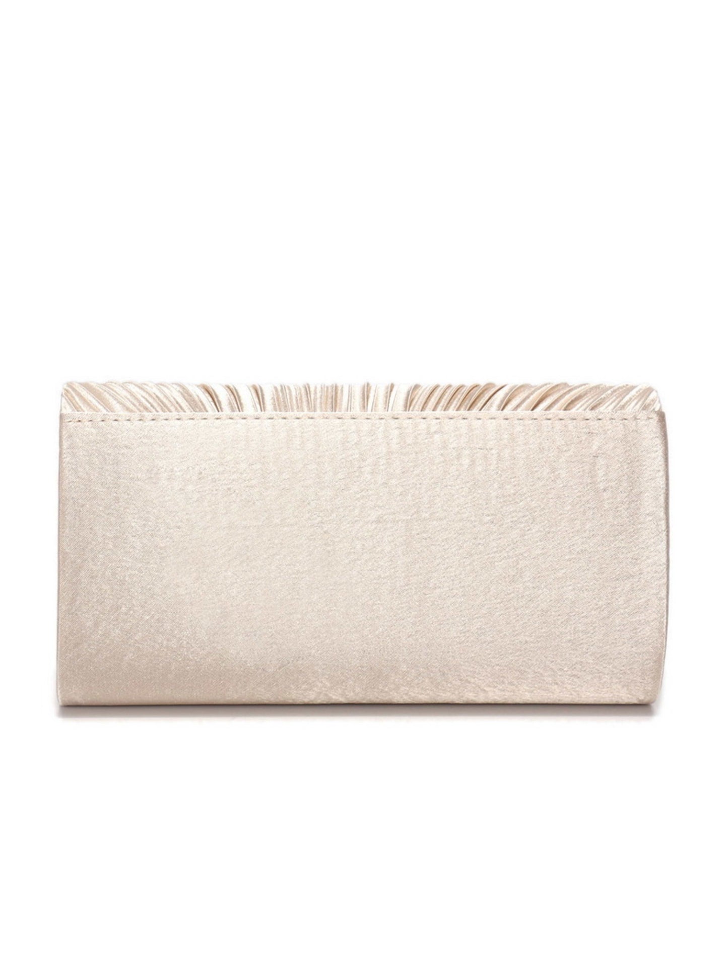 Pleated Envelope Clutch Bag with Crystal Trim for Wedding, Prom & Evening Party