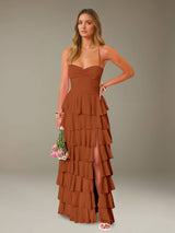 Free Shipping Pleated Prom Dress Spaghetti Straps Sweetheart Neck Floor Length