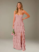 Free Shipping Pleated Prom Dress Spaghetti Straps Sweetheart Neck Floor Length