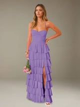 Free Shipping Pleated Prom Dress Spaghetti Straps Sweetheart Neck Floor Length
