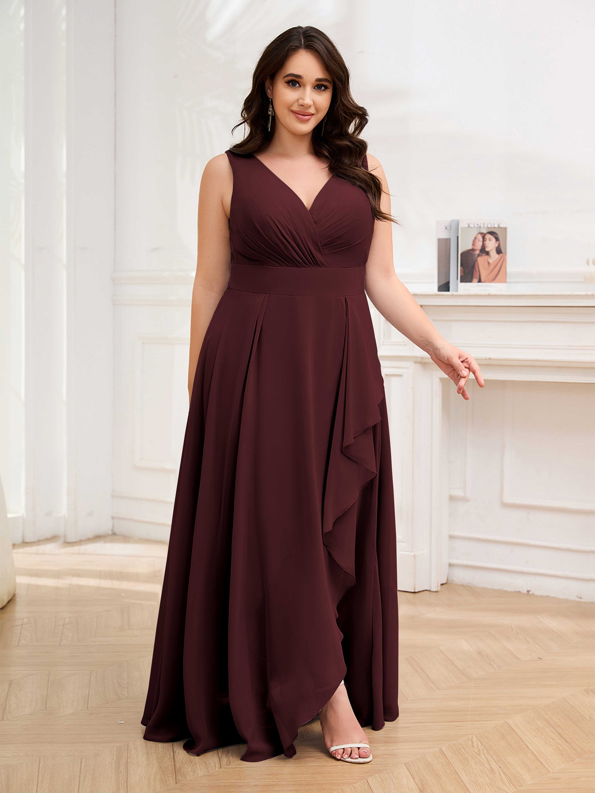 cabernet bridesmaid dress plus size Cabernet Bridesmaid Dress Shiny Satin Size Medium