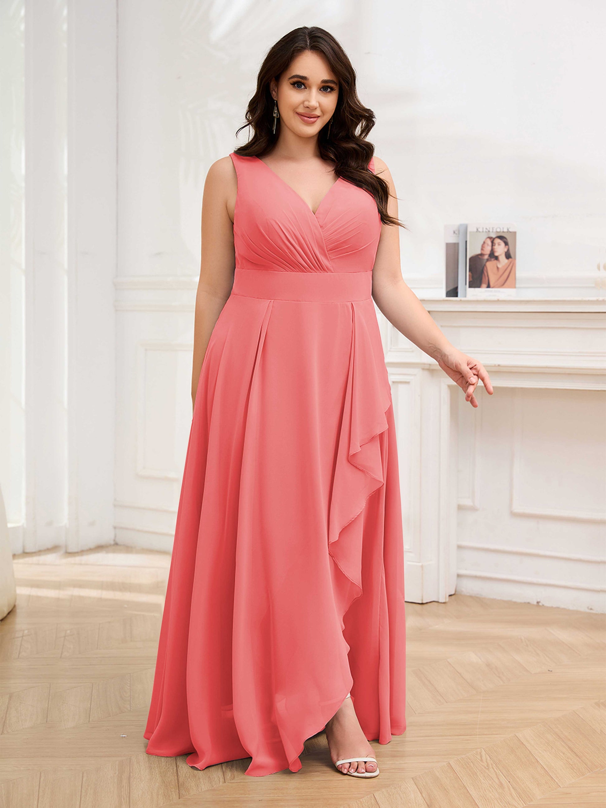 plus size coral bridesmaid dresses Stunning 2023 Mermaid Peach Coral bridesmaid dresses in Peach Coral Mint with Sheer Lace and Bateau Neckline