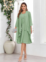 Radiant A-Line Two Pieces Chiffon Mother Of The Bride Dresses