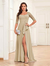 Refined Sweetheart Half Sleeves Chiffon Lace Mother Of The Bride Dresses