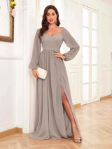 Refined Sweetheart Pleated Long Sleeves Chiffon Mother Of The Bride Dresses