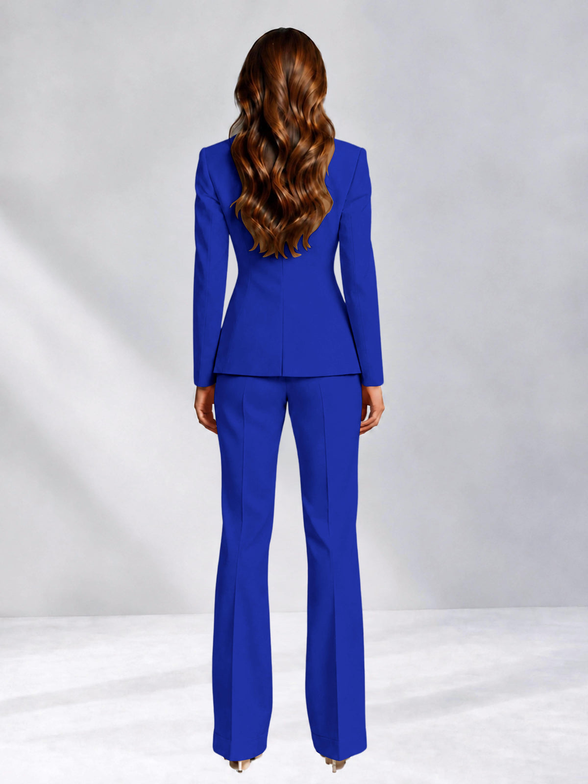Royal Blue 2 Pieces Slim Fit One Button Women's Suits for Commuting